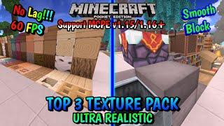 Top 3 Minecraft Texture Pack - Best Texture Pack For Minecraft PE v1.15/1.16 - Ultra Realistic Block