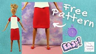 Free Doll Clothes Patterns: How to Make a Barbie Pencil Skirt #barbiestyle #sewingtutorial #diydolls