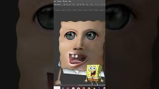 Spongebob Into Reality Using Photoshop! #shorts