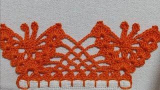 Barrado de crochê borborboletas / barrado carreira única @Canalcrocheparainiciantes