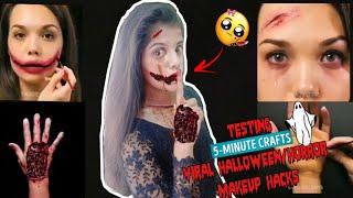 TESTING OUT VIRAL HALLOWEEN/HORROR HACKS by 5 minute crafts [TAMIL]