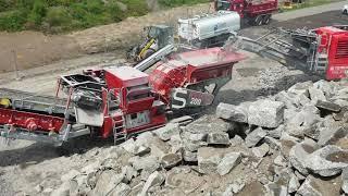 Urban Mining - Autobahnbeton 2 Stufig auf 0/45 mm Mineralgemisch zerkleinern.