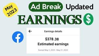 Facebook ad break earnings update May 2023 | Facebook Monetization #facebook #monetization