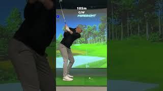 Hybrid from tee, just missed with a good GW approach #golf #golfshorts #shorts #golfsimulator