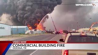 Video Now: Large commercial building fire roars In Odessa