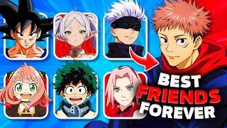 Match ANIME Characters with Their FRIENDS!  ANIME QUIZ  (35 Characters)