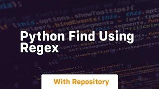 python find using regex