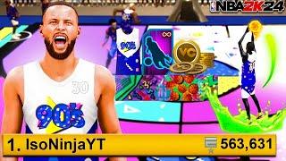 STEPHEN CURRY BUILD DOMINATES *NEW* 90s EVENT on NBA 2K24! UNLOCKING UNLIMITED BOOSTS + CLOTHING!