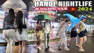 ️HANOI Rainy Night WalkNightlife VIETNAM  the City Walking Tour 4K  ️