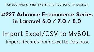 Laravel 8 E-commerce | Import CSV to MySQL | Import Excel to MySQL | Import Excel to Database