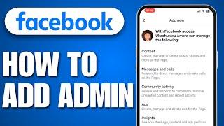 How to Add Admin on Facebook Page (2024)