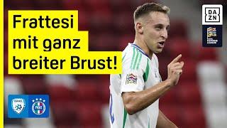 Kurios! Frattesi netzt mit breiter Brust: Israel - Italien | Nations League | DAZN Highlights