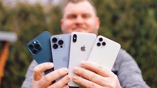 ГДЕ ПРОГРЕСС В КАМЕРАХ ЗА 4 ГОДА??? Битва iPhone 13 Pro, 12 Pro Max, 11 Pro Max, Xs Max в 4K 60 fps.