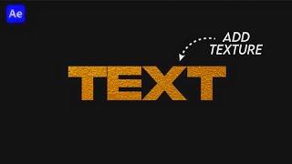 Quickly Add Texture to a Text in After Effect