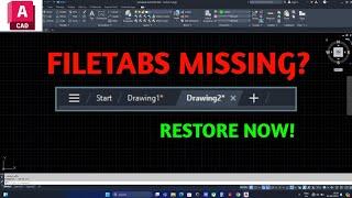 File Tab Missing in AutoCAD Solution #autocadtutorial