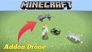 Baru!! Addon Drone Di Minecraft Mcpe bisa terbang ada kameranya Dan ada senjatanya