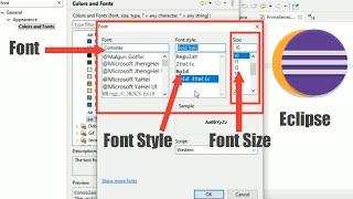 How To Increase Font Size In Eclipse | How To Change Font Style In Eclipse