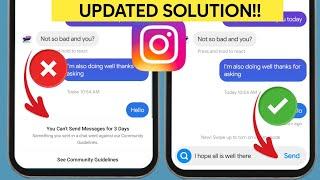 fix instagram you can't send messages for 3 days  | you can't send message for 3 days instagram