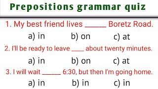 Prepositions Quiz | Prepositions grammar test | prepositions quiz with answers | Ladla Education