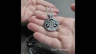 Knot Trinity Necklace Viking Celtic Amulet Stainless Steel Pendant Chain