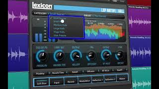 Lexicon Pro LXP Native Reverb Plugin | Hall Algorithm