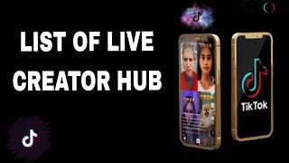 How to find list of live creator hub On TikTok