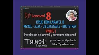 CRUD CON LARAVEL 8 Y AJAX INSTALACIÓN Y DEMO CRUD (PARTE 1)