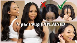 Tired of Lace? Try a V PART WIG! NO GLUE/ LACE EASY INSTALL | Very Little leave out |Beauty forever