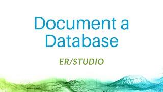 Documenting Databases with ER/Studio Data Architect | IDERA