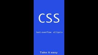 #15 text-overflow: ellipsis | CSS | Frontend | Take it easy #shorts