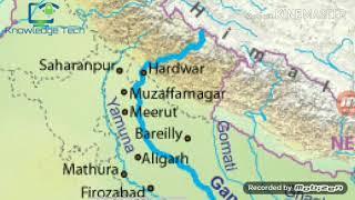 Ganga river map || Important Cities