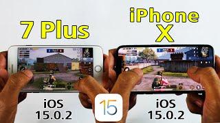 iPhone 7 Plus vs iPhone X PUBG TEST in 2021- iOS 15.0.2 PUBG MOBILE TEST
