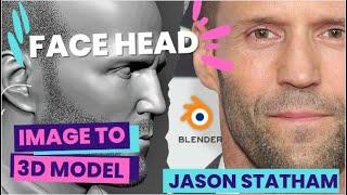 FACEBUILDER BLENDER : Jason Statham Model : Image to 3D Model : Photo to 3D Model : Blender Tutorial