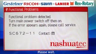 Reset error code SC 672-11 in Ricoh photocopy machine MP 2554, 3054 | How to reset SC672-11?