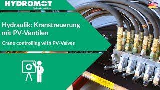 Crane controlling with PV-Valves