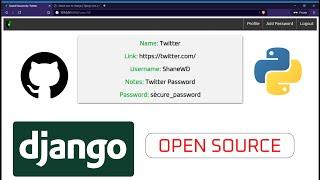 OPEN SOURCE Password Manager with DJANGO! || Password Safe Website 2021