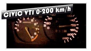 Honda Civic EG 1.6 VTi // 0-100 km/h, 0-200 km/h acceleration