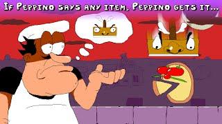 Pizza Tower but if Peppino Thinks any item, Peppino get it...