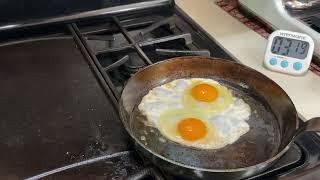Live Cooking! | How long does it take to make fried eggs in a carbon steel pan?