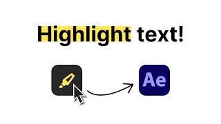 How to highlight text in After Effects