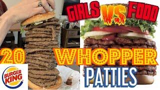 20 BURGER KING WHOPPER | GIRLS VS FOOD 8 | ALL THE MEAT IN OUR MOUTHS | MEAT MOUNTAIN | IMPOSSIBLE