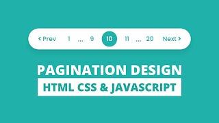 Pagination UI Design using HTML CSS & JavaScript | Fully Functional Pagination Design in JavaScript