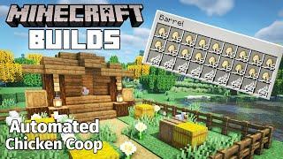 Minecraft: How to Build an Automated Chicken Coop - EASY (Automatic Egg Farm and Feather Farm)