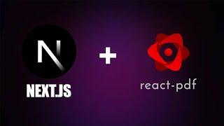 How to use React-PDF with Next.JS