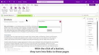 Create automatic links between pages in OneNote