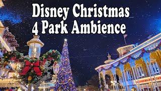 10 Hours of Disney World Christmas Decor | Relaxing Snowy Ambience for the Holidays | All 4 Parks |