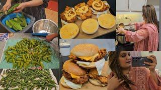 Meal planning || vegetables arrange kr k rakhi || zinger burger recepie || Summer main kam asan