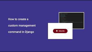 How to create a custom management command in Django