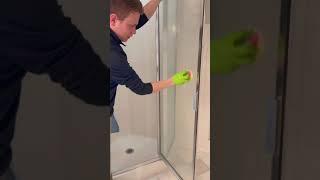 How To Clean Hard Water Spots On Glass Shower Doors #shorts #cleaning