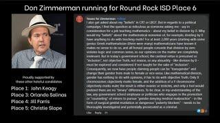 Don Zimmerman - candidate for RRISD Board of Trustees Place 6 on "LBGT" students